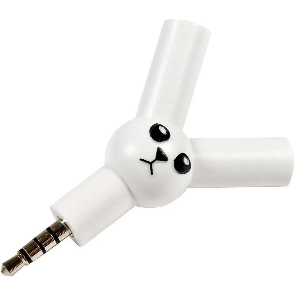 NWT Suck UK Jack Rabbit 3.5mm Headphone Splitter White